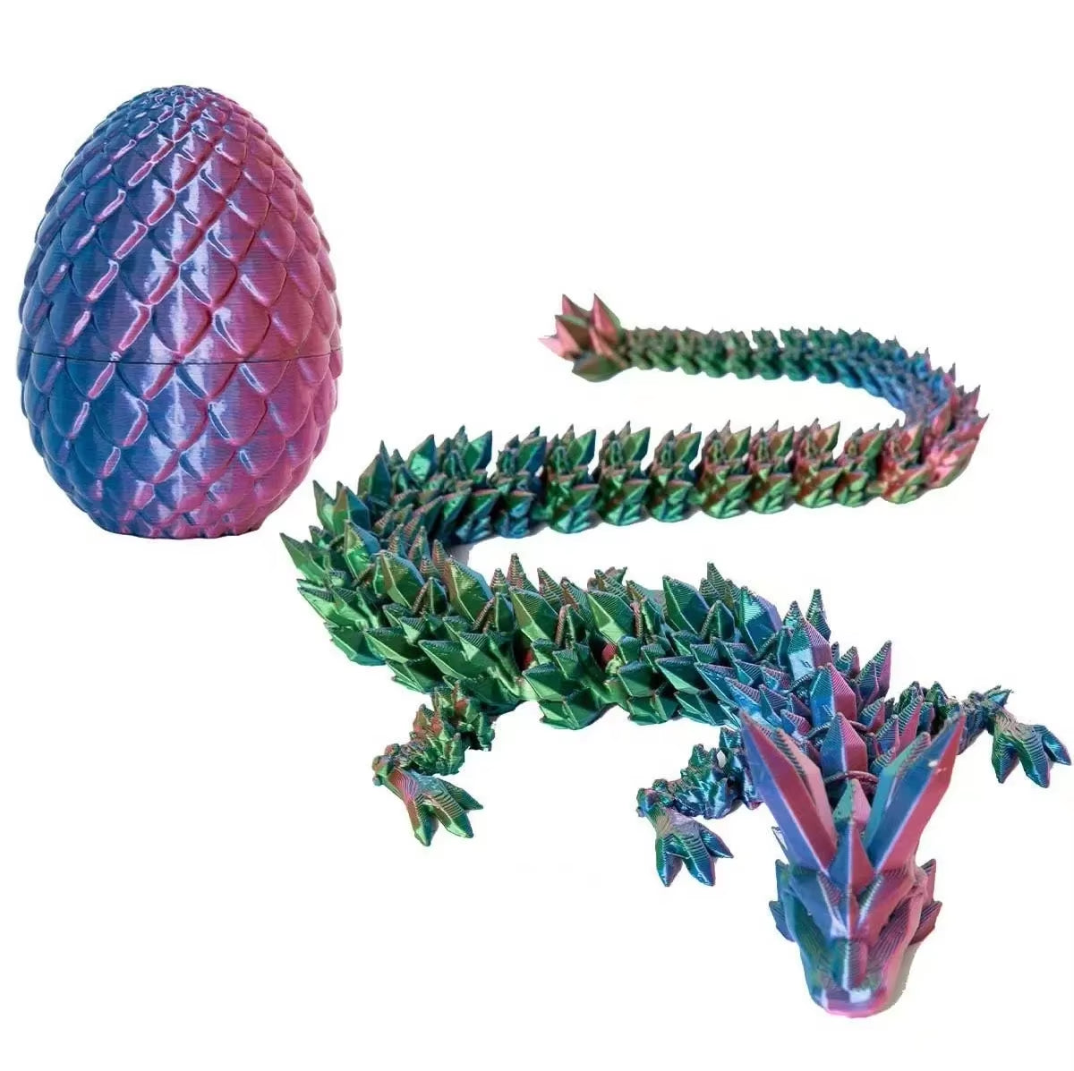 3D Printed Dragon Egg Dragon Gift Set Gemstone Ornament Full Articulated Crystal Collectible Statue for Home Decor Decoracion